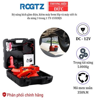 Bộ Nâng Kích Gầm Điện 3 Trong 1 -Bơm Lốp-Tháo Siết Ôc Ô Tô TY-155EHJS ROGTZ Đức, Tải Trọng 5 Tấn