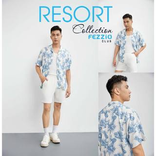 Áo sơ mi đi biển, áo sơ mi nam, áo sơ mi họa tiết, áo sơ mi cổ bác sĩ nam thương hiệu Fezzio