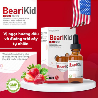 Sắt Bearikid, Sắt Zeambi hữu cơ dạng nhỏ giọt cho bé chai thủy tinh 15ml