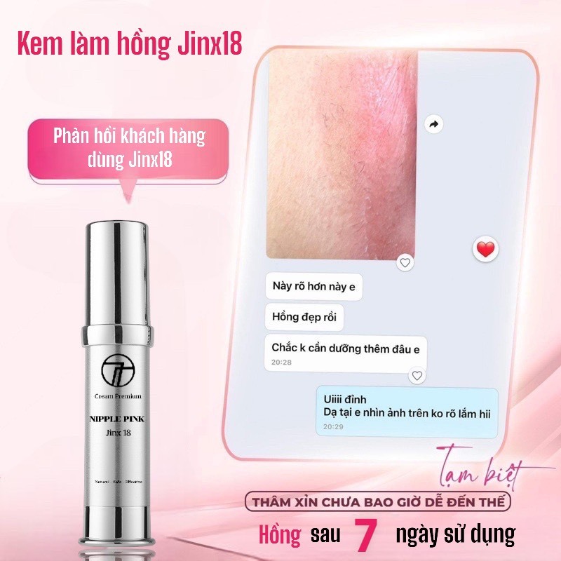 Làm Hồng Nhũ Hoa Jinx18 giảm thâm  giúp khử thâm vùng da xỉn màu tại vùng kín hồng ti tại nhà