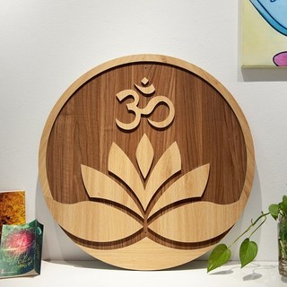 Tranh Gỗ Tròn - Tranh Phòng Tập Yoga - Trang Trí Treo Tường Decor Mọi Không Gian, tranh gỗ madala