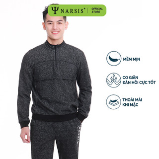[TẶNG KHẨU TRANG] Bộ nỉ nam thu đông NARSIS E9010 thời trang cao cấp phom chuẩn vài dày mềm mịn co giãn