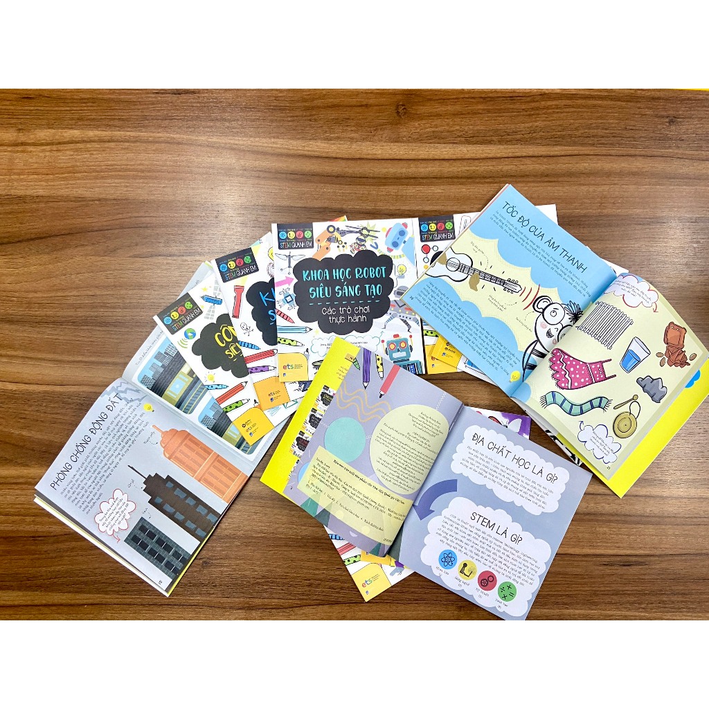 Lẻ/Combo Sách Stem Quanh Em: Khoa Học Siêu Gần Gũi + Khoa Học Robot Siêu Sáng Tạo