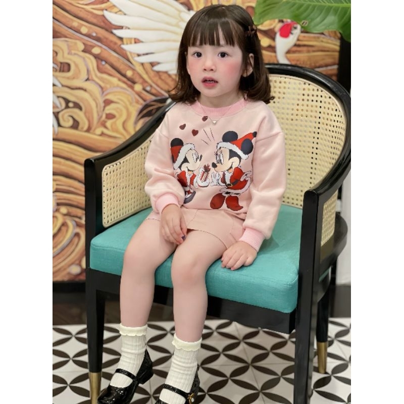 Set 3 áo nỉ mickey Noel cho bé gái- Có buôn sỉ-SP 5716