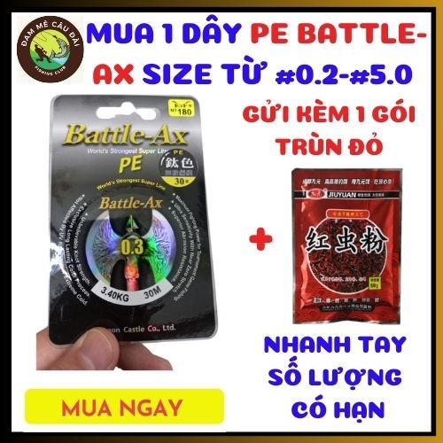 Dây PE Battle Ax Chuyên Làm Thẻo Câu Đài, Săn Hàng 30 MÉT