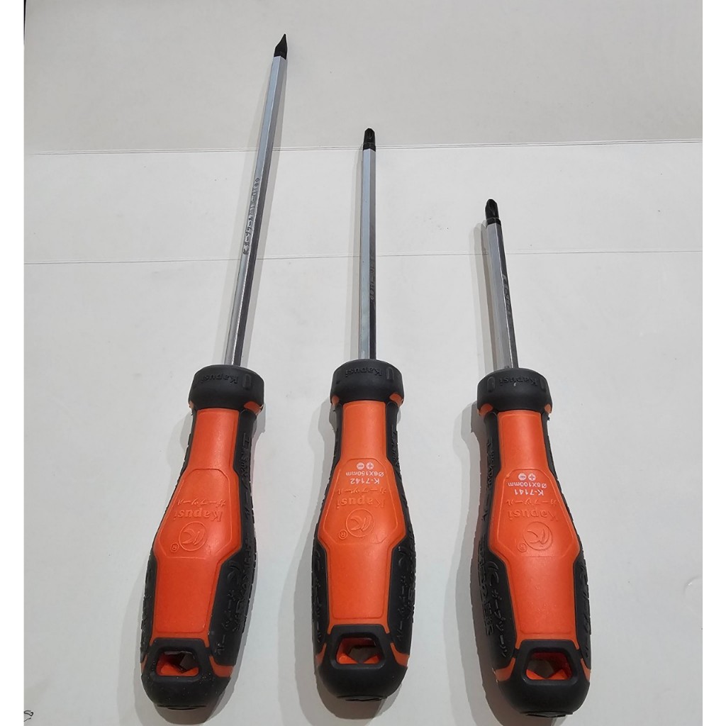 Tô Vít 2 Đầu Cán Đen Cam  Phi 6 mm  6x100 + 6x150 + 6x200 Kapusi