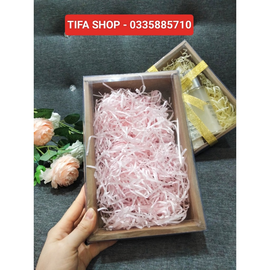 Hộp quà kraft nắp mica trong suốt kt 25x16x6cm đựng mỹ phẩm, nước hoa, trăng sức, bánh kẹo,.,,các loại quà tặng có sẵn