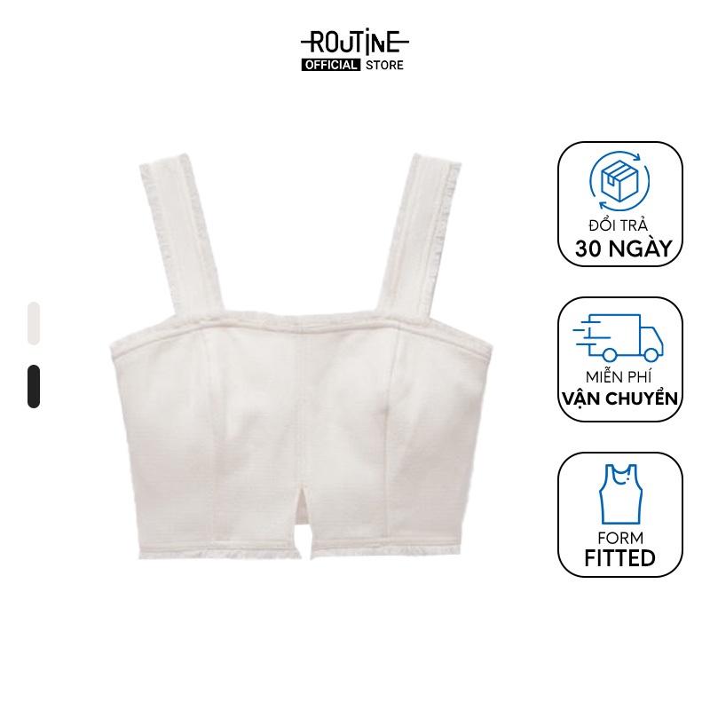 Áo Croptop Nữ 2 Dây Tưa Lai Form Fitted - Routine 10F22TTOW004