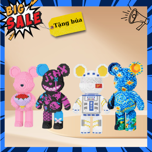 Bộ Xếp Hình LEGO BEARBRICK 47CM XINZ - Mô Hình Giúp Tăng Sự Kiên Nhẫn,Tư Duy Sáng Tạo,Trang Trí Đẹp 