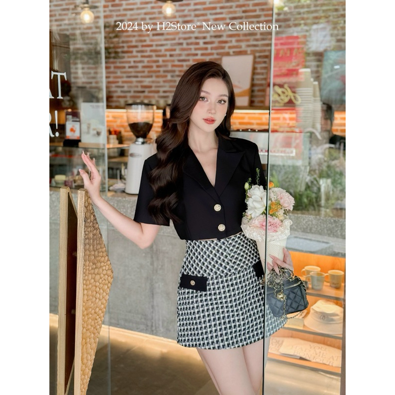 SÉT ÁO VEST + CHÂN VÁY CARO - C05278