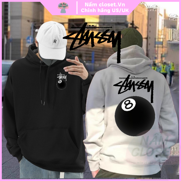 Áo Hoodie Stussy Nỉ Bông Cotton Cao Cấp Siêu Dày Mũ Zip Bassic Form Rộng Unisex Nam Nữ - SX NấmCloset 004