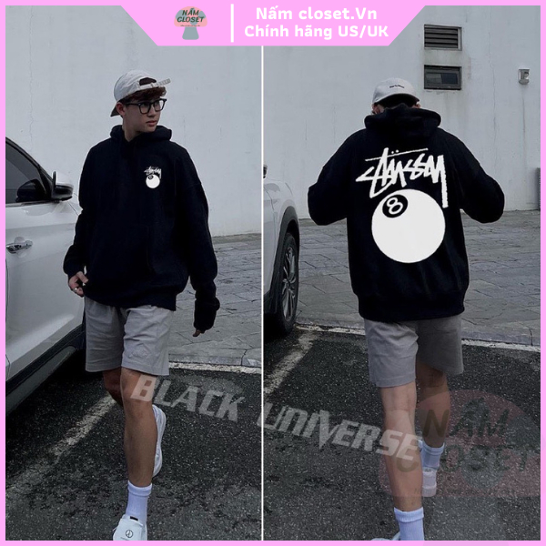 Áo Hoodie Stussy Nỉ Bông Cotton Cao Cấp Siêu Dày Mũ Zip Bassic Form Rộng Unisex Nam Nữ - SX NấmCloset 004