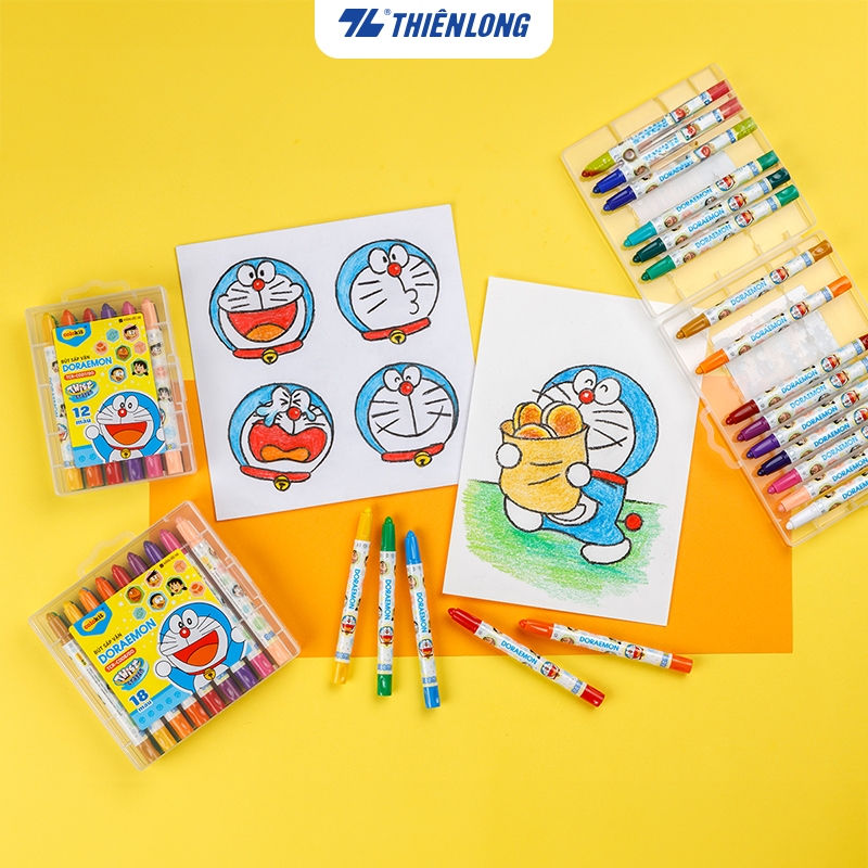  Bút sáp vặn Thiên Long Colokit - Bút sáp vặn Màu Sáp Tươi Sáng Lên Màu Chuẩn An Toàn Cho Trẻ Nhỏ Học Sinh Tô Vẽ Tranh 