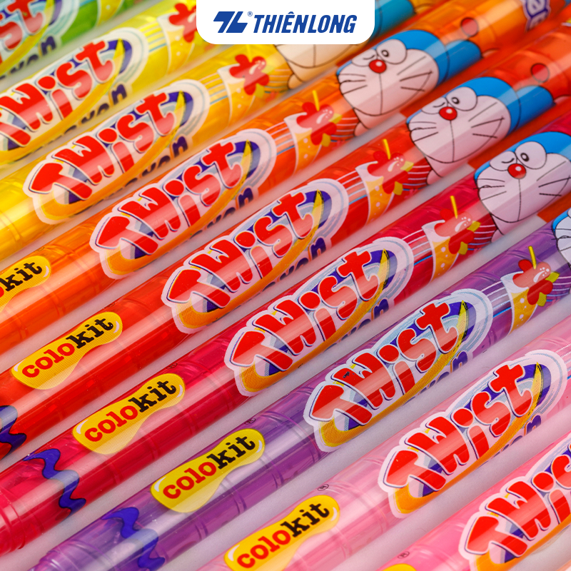 Bút sáp vặn Thiên Long Colokit Doraemon TCR-C05/DO - 18 màu- Không độc hại- Bút sáp siêu đẹp