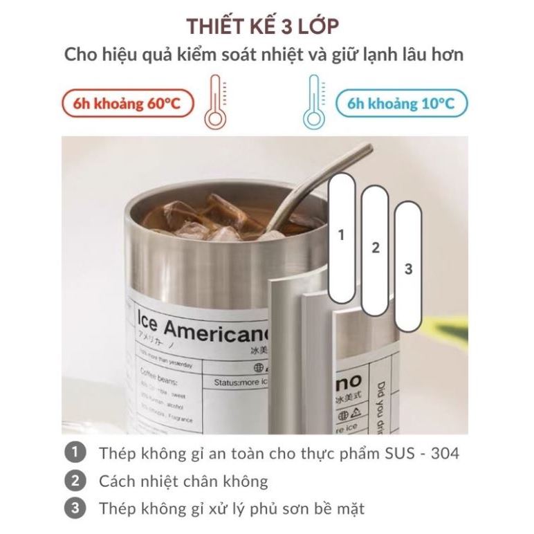 LY GIỮ NHIỆT ICED AMERICANO SUGAR FREE