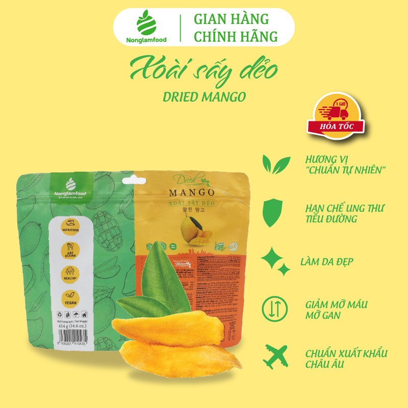 [HÀNG LOẠI 1 - CHUẨN XUẤT KHẨU] Xoài Sấy Dẻo Thượng Hạng Nonglamfood | Quà tặng healthy cao cấp cho người thân, bạn bè