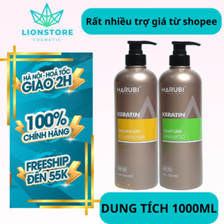 Dầu gội xả keratin Marubi phục hồi hư tổn giảm rụng tóc 1000ml chính hãng