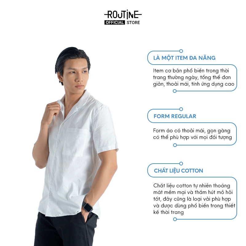 Áo Sơ Mi Nam Tay Ngắn Cuban Shirt Form Regular - Routine 10S22SHS011