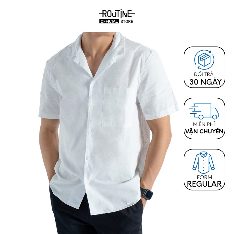 Áo Sơ Mi Nam Tay Ngắn Cuban Shirt Form Regular - Routine 10S22SHS011