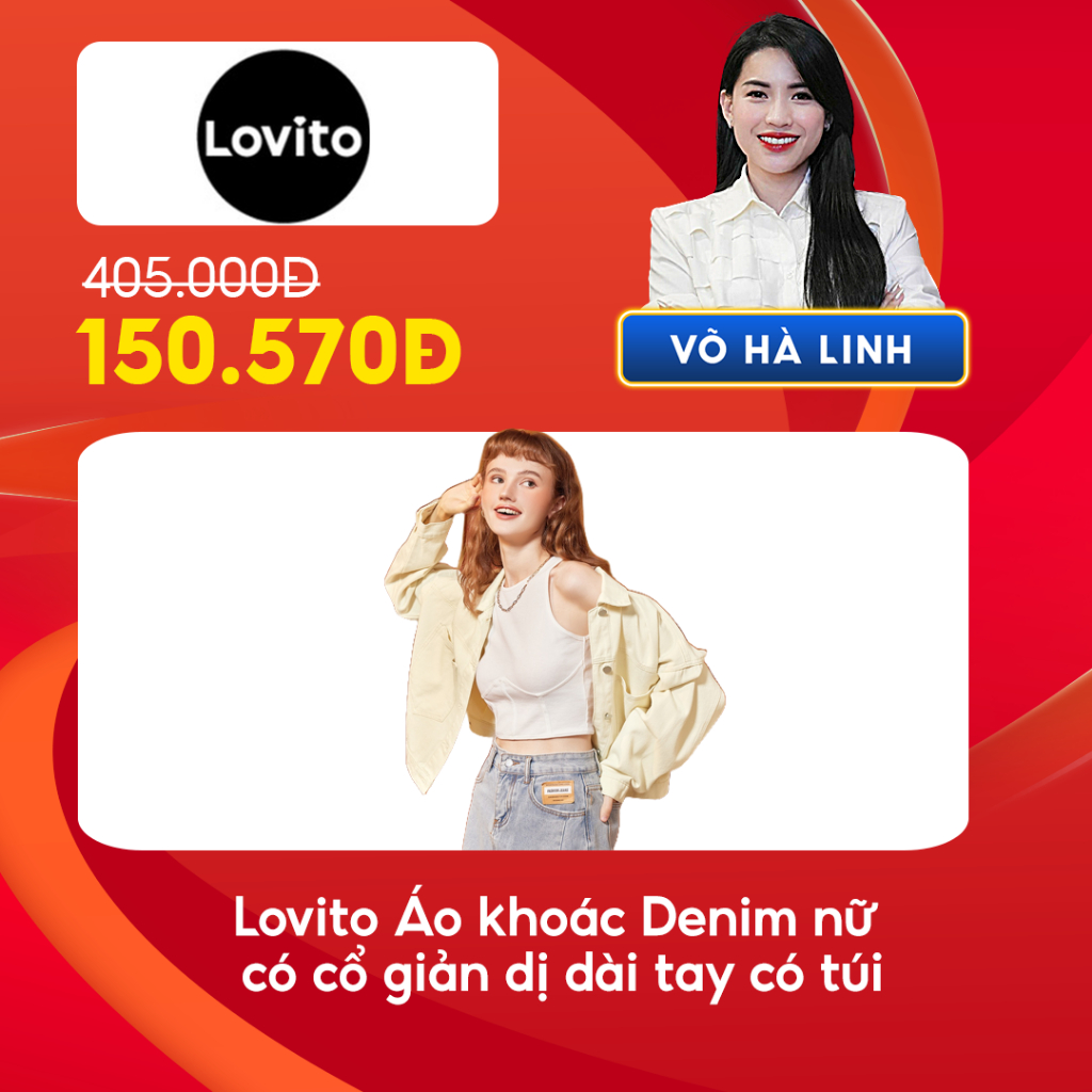 Lovito Áo khoác Denim nữ có cổ giản dị dài tay có túi L35ED041 (Trắt trắng)