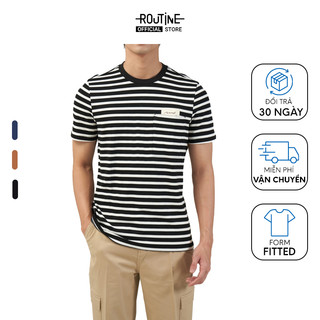 Áo Thun Nam Tay Ngắn Kẻ Sọc Form Fitted - Routine 10F22TSS007