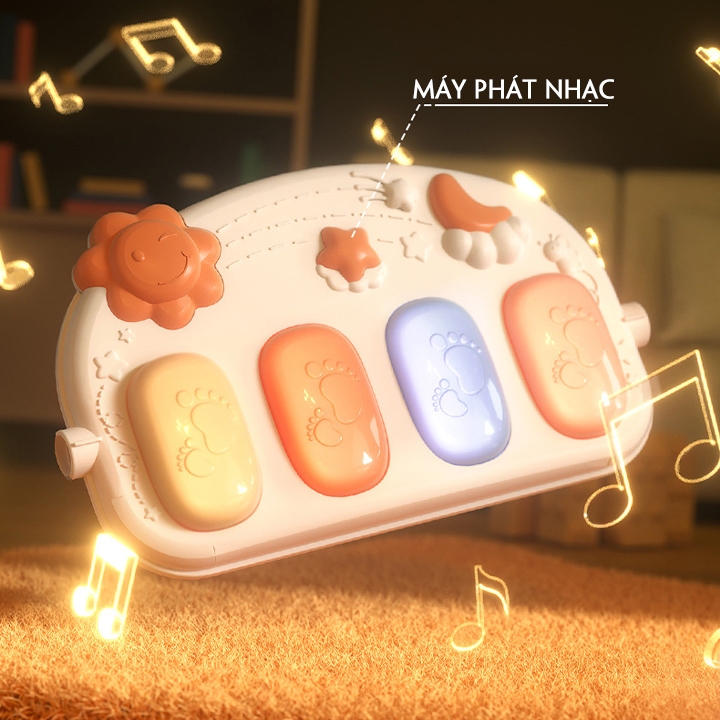 Thảm nhạc TOPKIDS cho bé sơ sinh kết hợp xe đẩy tập đi có nhạc Piano 3 in 1.