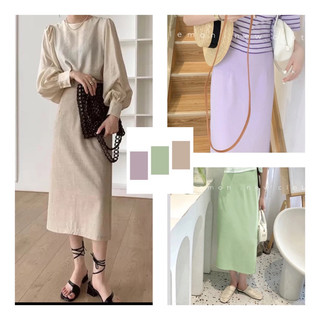 [CÓ SIZE - NHẬN MAY ĐO] Chân váy midi chất linen mềm dáng A nhẹ cạp khóa xẻ sau