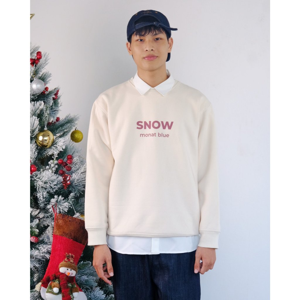 MONAT BLUE SNOW - Áo Sweater nỉ bông 100% cotton unisex