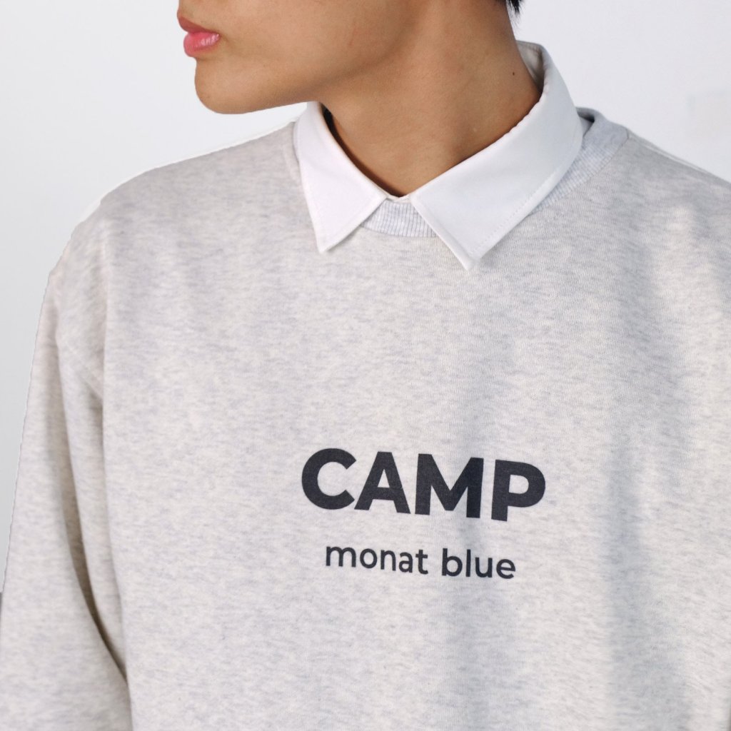 MONAT BLUE CAMP Light Grey - Áo Sweater Xám form rộng nỉ cua unisex