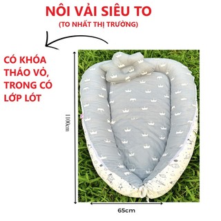 Nôi vải cho bé, nôi vải siêu to cho bé, nôi ngủ chung giường cho bé, tháo được vỏ