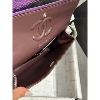 Túi xách Classic da caviar ánh ngọc
