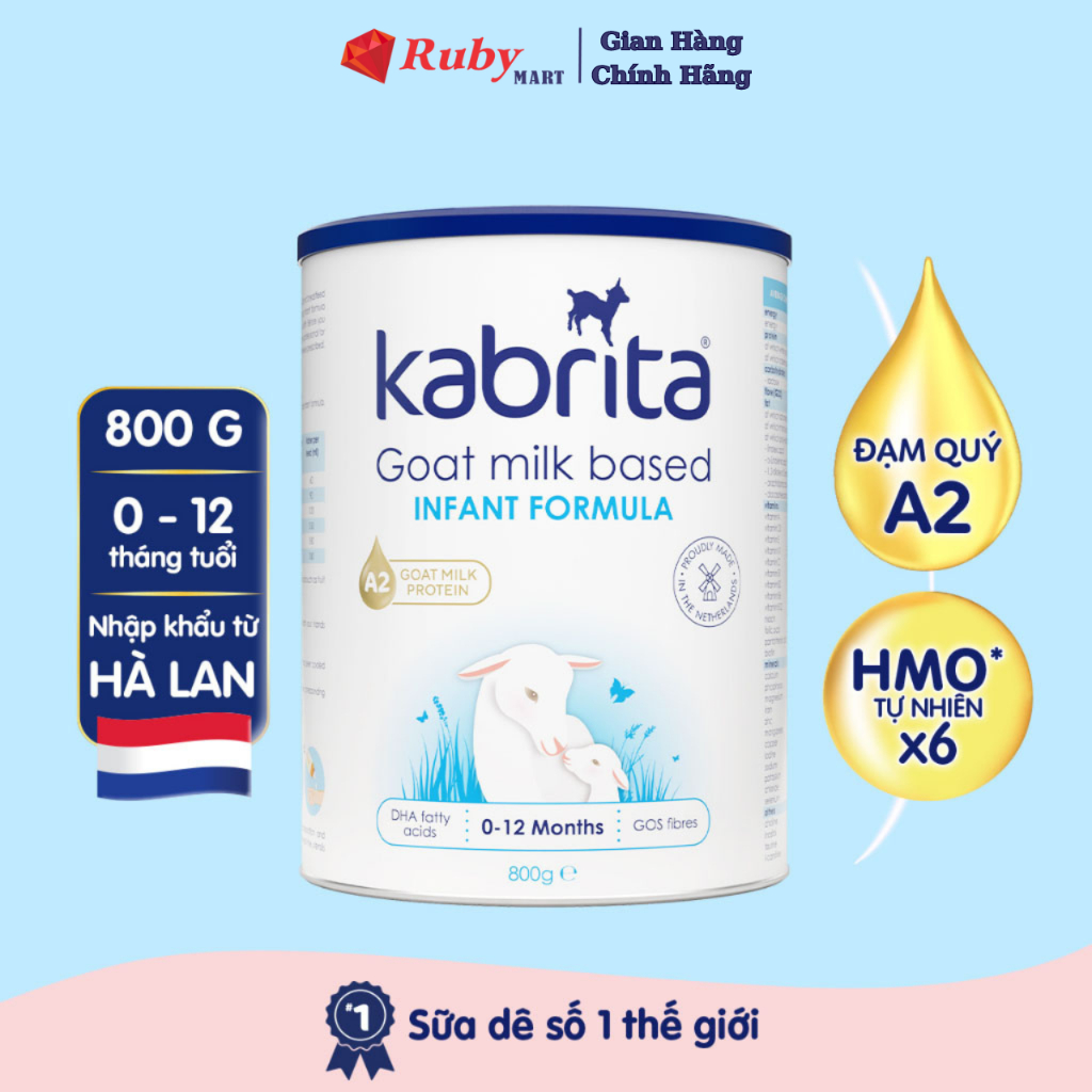 [Date T10/24] Sữa dê Kabrita số 1 800g dành cho trẻ từ 0 đến 12 tháng tuổi Chính hãng nhập khẩu chính ngạch từ Hà Lan