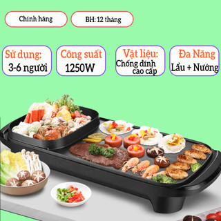 [GIẢM 50K] Bếp nướng điện không khói, bếp nướng điện đa năng, nồi lẩu nướng 2 in 1