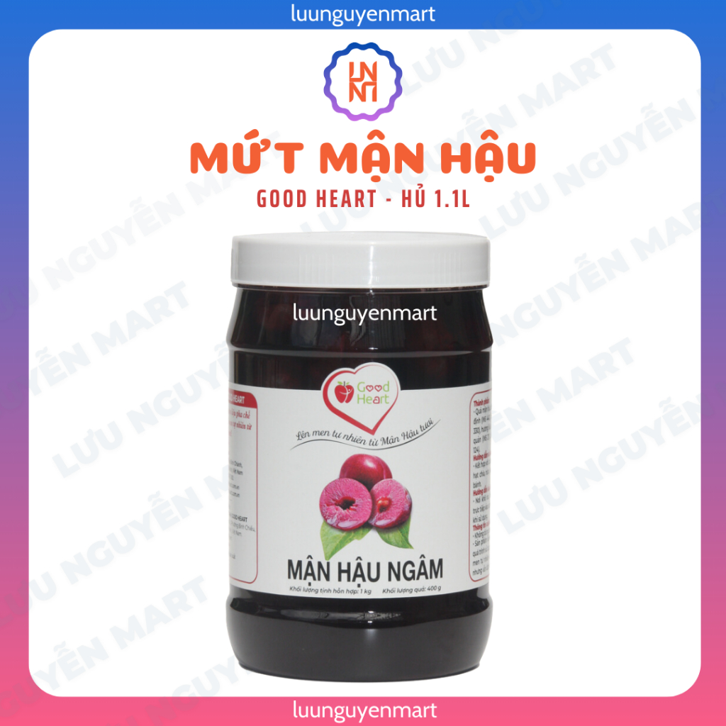 Mứt mận hậu ngâm Good Heart vị chua ngọt thơm ngon - Hủ nhựa 1.1L