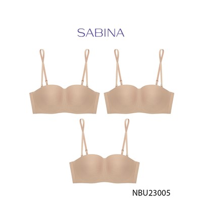 Combo 3 Áo Lót Không Gọng Mút Mỏng Cup Ngang Dây Lưng Không Viền May Màu Trơn Pretty Perfect Sabina NBU23005 (SBXU8900)