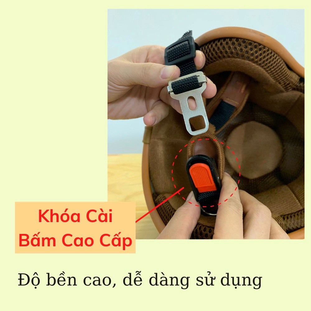 Mũ Bảo Hiểm 3/4 Trẻ Em, Nón Bảo Hiểm 3/4 Có Kính Chống Tia UV Cho Bé Từ 4 đến 10 Tuổi