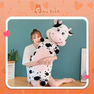 Gấu Bông Bò Sữa Lông Mịn Nằm Vải Mềm Thú Bông Cao Cấp Cho Bé Yêu - Gấu Xinh - G15