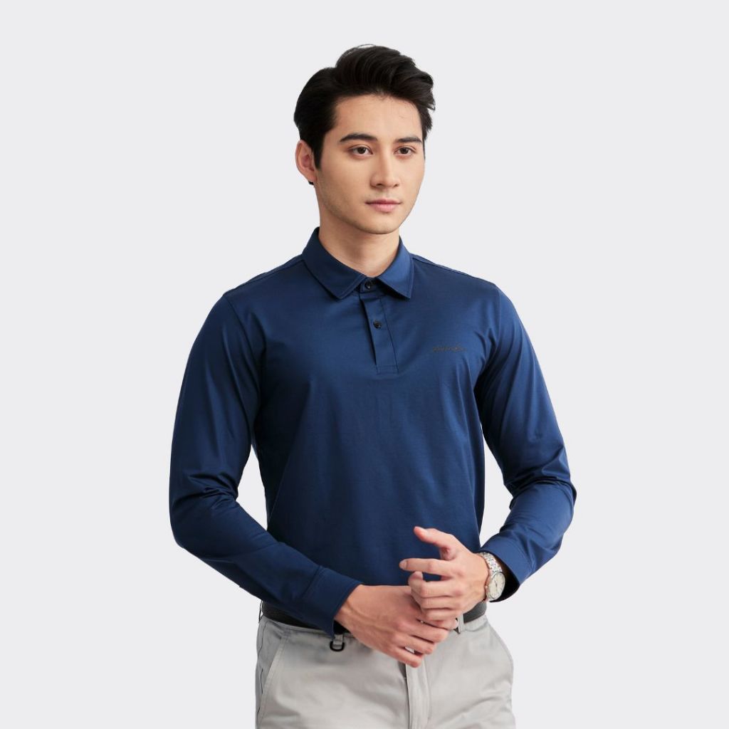 Áo polo dài tay Aristino for Boss phom dáng Regular Fit, màu sắc trung tính, khỏe khoắn - 1LP005W2