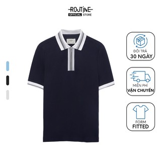 Áo Polo Nam Dây Kéo Bo Cổ Phối Màu Form Fitted - Routine 10F22POL024