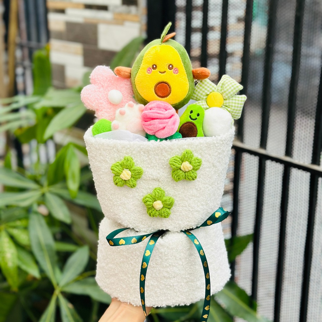 Bó Hoa Gấu Dâu Lotso, Stitch Tím Nhồi Bông Quà Cao Cấp