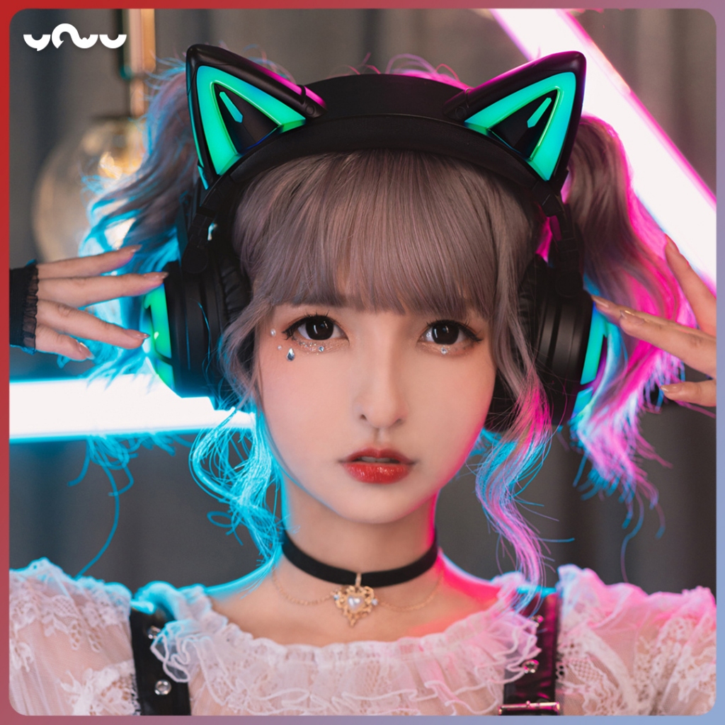 Tai nghe tai mèo Yowu Cat Ear Headphones 3 Series Qualcomm Bluetooth 5.0 hỗ trợ aptX Chống Ồn Led Rgb Gaming | BigBuy360 - bigbuy360.vn