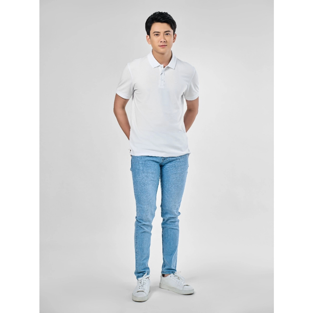 OWEN - Áo polo ngắn tay Body Fit màu Trắng chất liệu Cotton - Spandex - APV231497