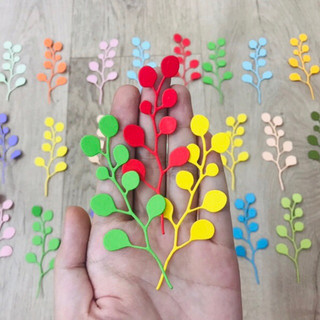 Set 5 chùm quả mọng giấy nhánh đông đào đỏ trang trí thiệp thủ công handmade mầm non giáng sinh noel