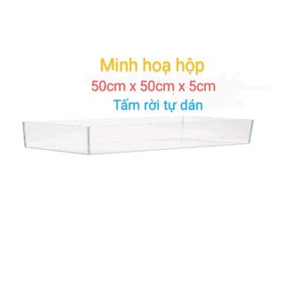 HỘP MICA TRONG SUỐT, 50CM x 50CM x 5CM, (tấm rời tự dán)