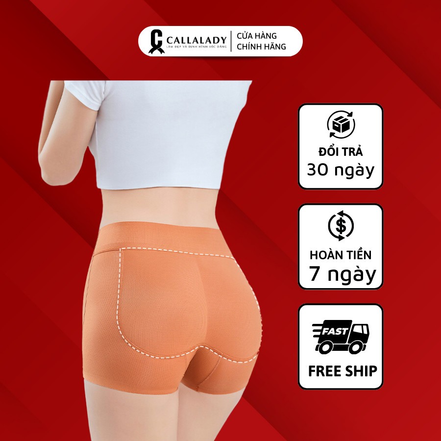 Quần ĐỘN MÔNG Callalady Không Lộ Siêu Tự Nhiên Đúc Liền Chất Liệu Thông Thoáng CẠP CAO Gen bụng cao câp