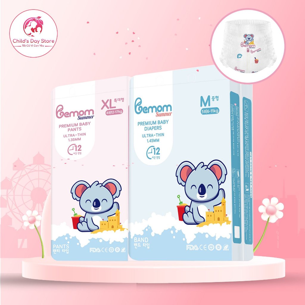 Tã/Bỉm Bemom Hàn Quốc Quần/Dán Đủ Size S56/M48/L46/M44/L42/XL40/XXL38 - Childs Day