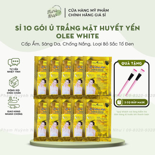 (SĨ) 10 Gói Ủ Yến Trắng Da Dùng Do Mặt và Body TẶNG 2 Cọ 2 Bông nở