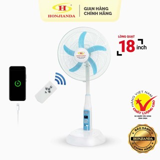 Quạt sạc tích điện để bàn AC&DC 18 inch Honjianda FL618/FL803/FL628H - có đèn LED hỗ trợ cúp điện