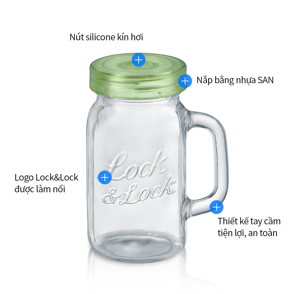 Ly thủy tinh Lock&Lock Glass jar 630ml	LLG002N (không kèm ống hút)