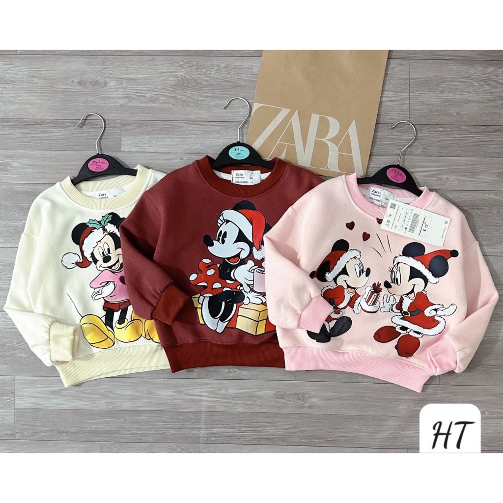 SET 3 ÁO NỈ MICKEY NOEL CHO BÉ